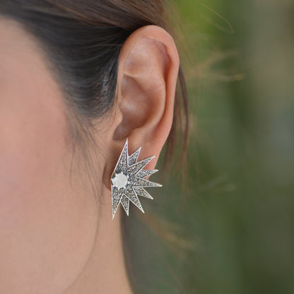 HALF SUNBURST EARRINGS