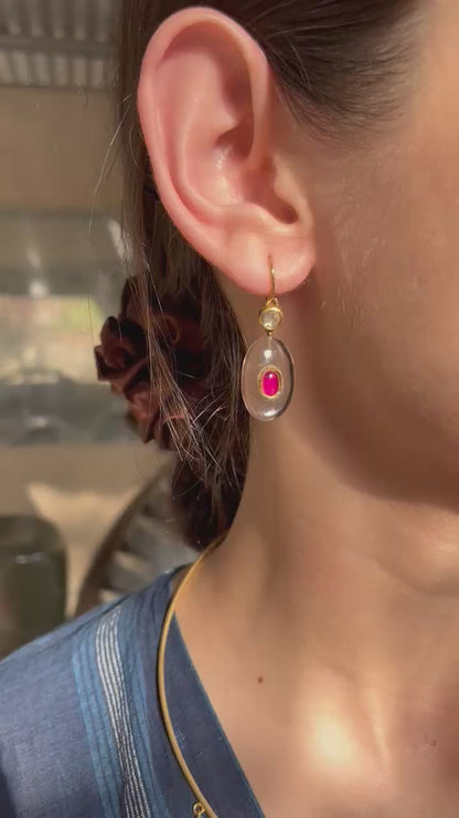 CRYSTAL RUBY HASLI & EARRINGS