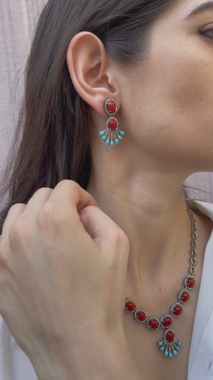 CORAL AND TURQUOISE SET