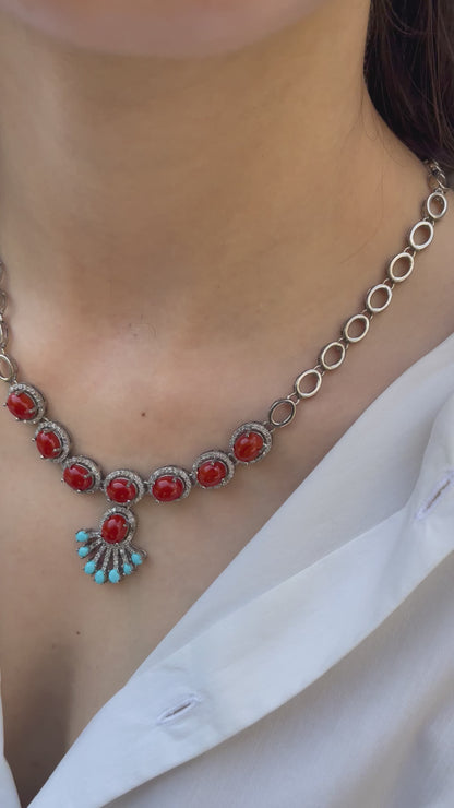 CORAL AND TURQUOISE SET